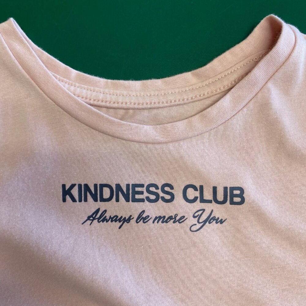 365 Kids by Garanimals Light Pink Girls Tee Size 7 Kindness Club